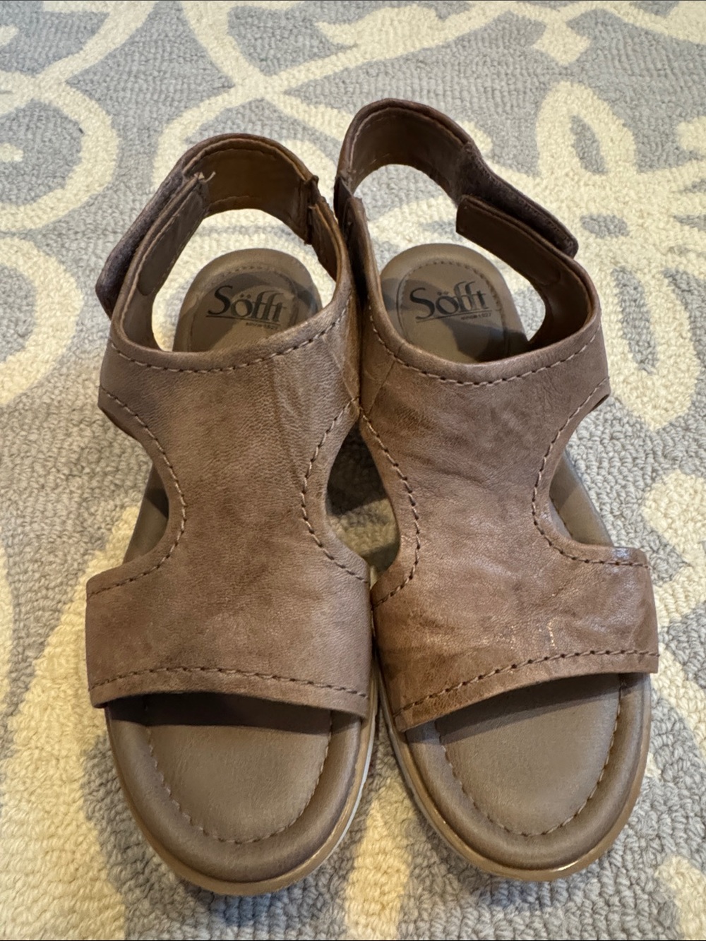 Sofft Brown Leather Women's Slingback Sandals